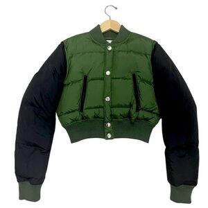 Dsquared 2 Cropped Bomber Puffer Down Jacket Short Coat Green Rare Women’s 44 S